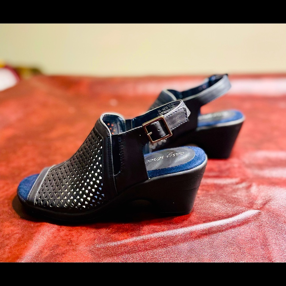 Navy Blue Mules by Easy Street 7.5